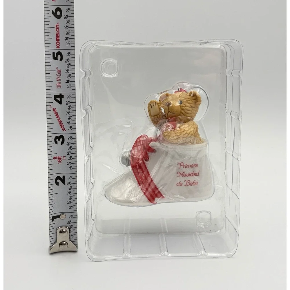 2003 Hallmark Keepsake Ornament Primera Navidad De Bebe Baby Shoe Bear Vintage